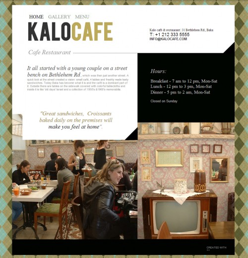Cafe website template