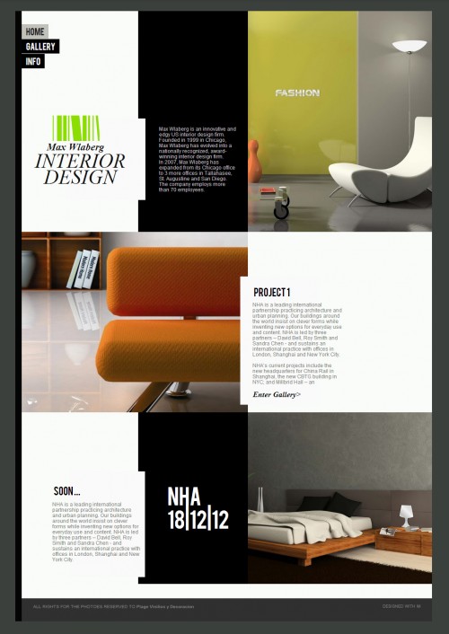 Interior design website template
